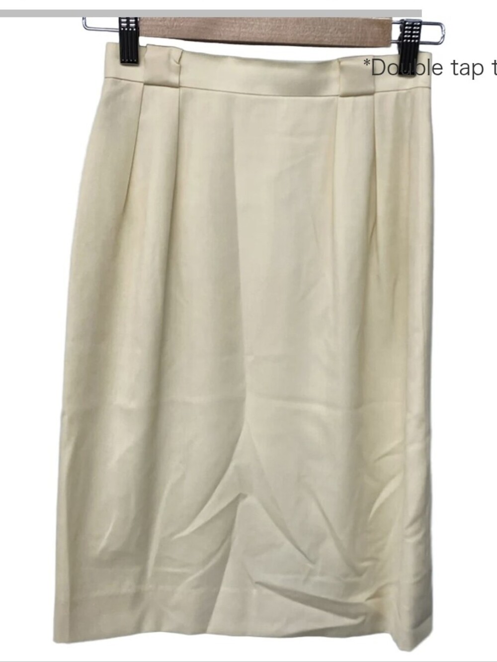 Vintage Christian Dior Cream Wool Skirt Size S Pencil Midi Made in Japan